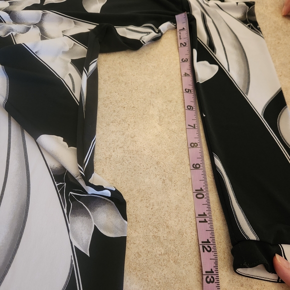 White House Black Market Monochrome Floral Long Sleeve Dress - Picture 9 of 10